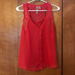 Sheer Coral Tank Top